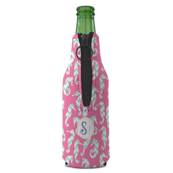 Sea Horses Zipper Bottle Cooler - BACK (bottle)