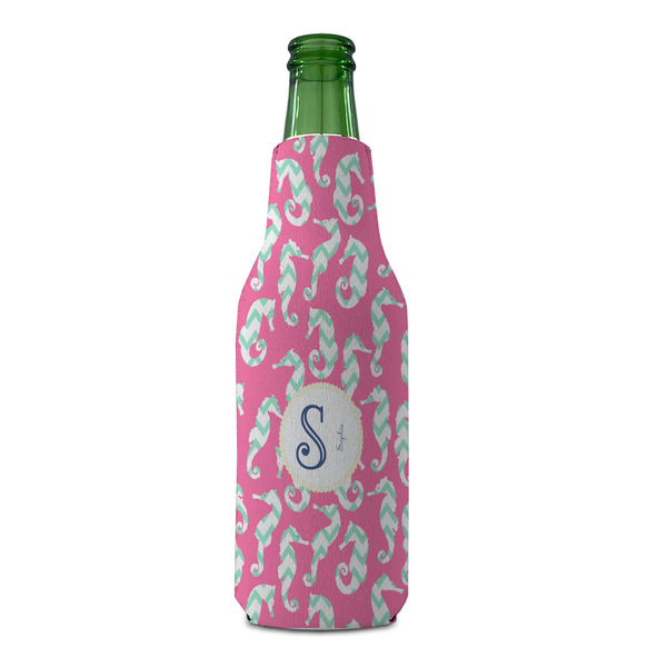 Sea Horses Zipper Bottle Cooler - FRONT (bottle)