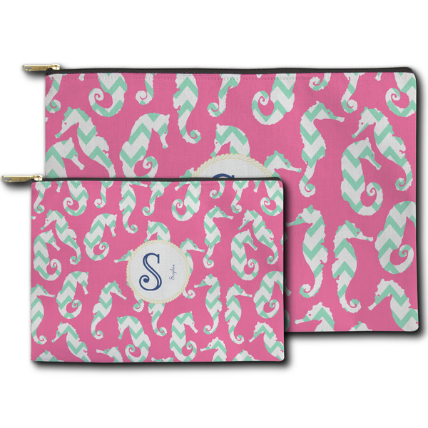 Sea Horses Zippered Pouches - Size Comparison