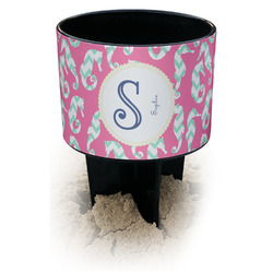 Sea Horses Black Beach Spiker Drink Holder (Personalized)