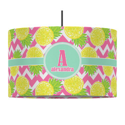 Pineapples 12" Drum Pendant Lamp - Fabric (Personalized)