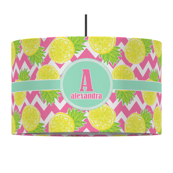 Custom Pineapples 12" Drum Pendant Lamp - Fabric (Personalized)