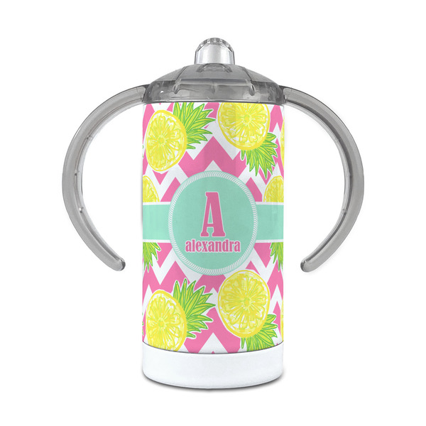 Custom Pineapples 12 oz Stainless Steel Sippy Cup (Personalized)