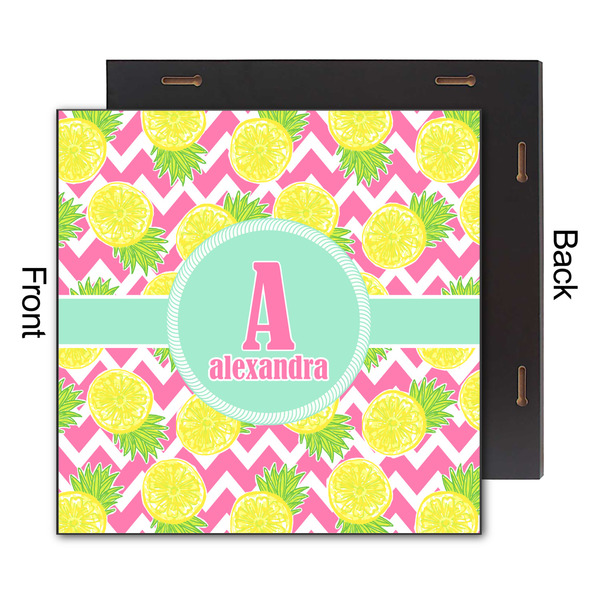 Pineapples 12x12 Wood Print - Front & Back View