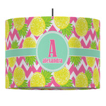 Pineapples 16" Drum Pendant Lamp - Fabric (Personalized)