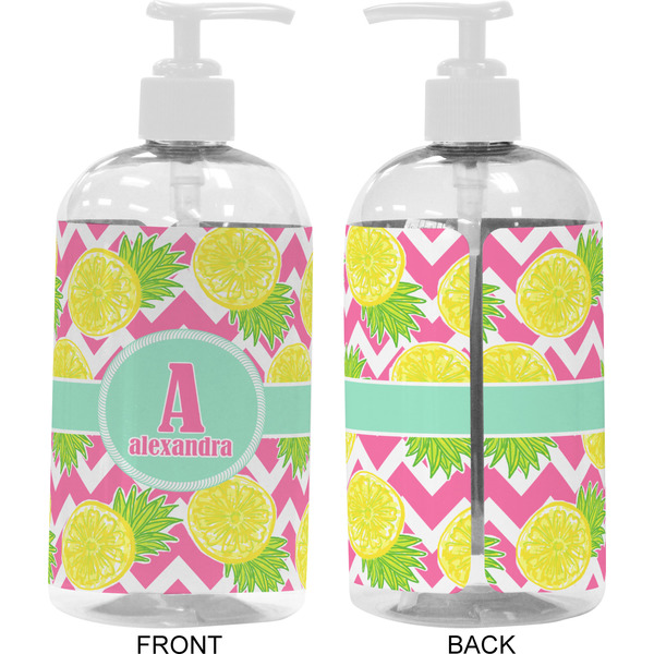 Pineapples 16 oz Plastic Liquid Dispenser- Approval- White