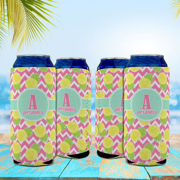 Pineapples 16oz Can Sleeve - Set of 4 - LIFESTYLE