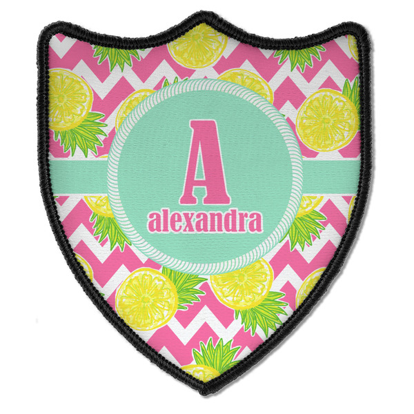 Custom Pineapples Iron On Shield Patch B w/ Name and Initial