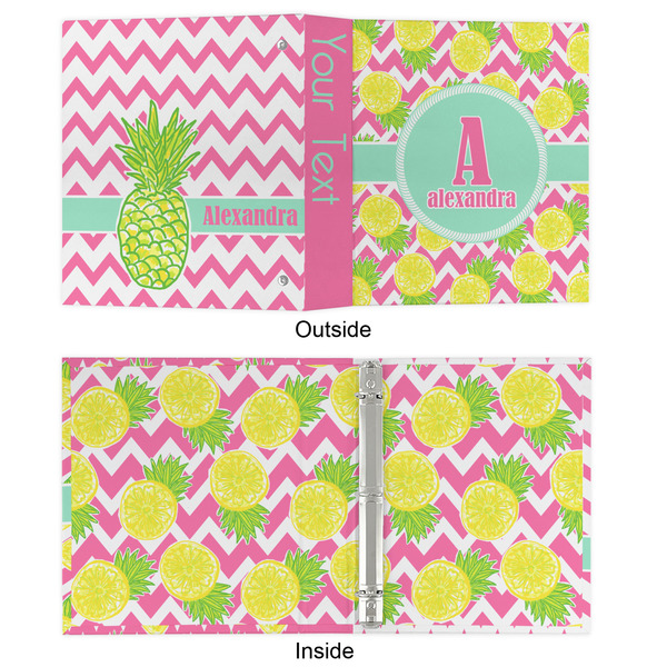 Pineapples 3 Ring Binders - Full Wrap - 1" - APPROVAL
