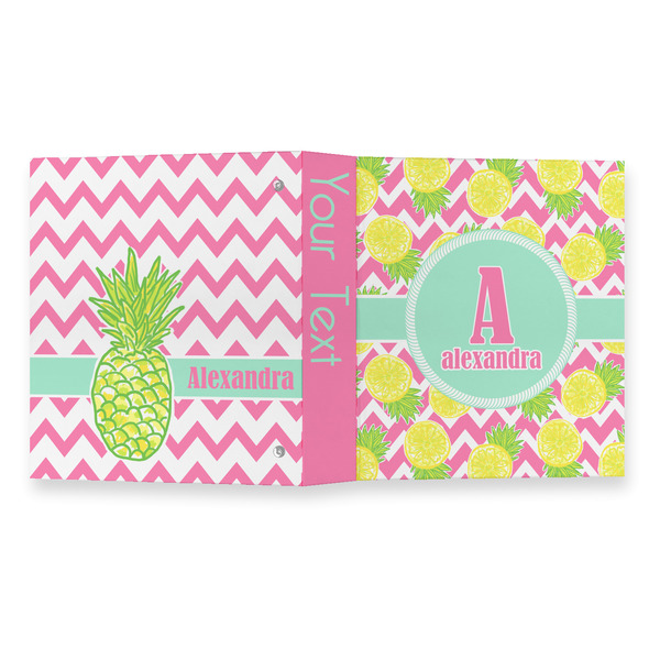 Pineapples 3 Ring Binders - Full Wrap - 1" - OPEN OUTSIDE