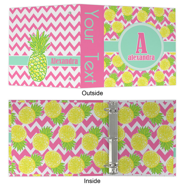 Pineapples 3 Ring Binders - Full Wrap - 2" - APPROVAL