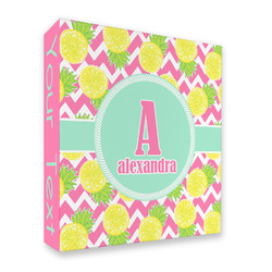 Pineapples 3 Ring Binder - Full Wrap - 2" (Personalized)