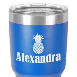 Pineapples 30 oz Stainless Steel Tumbler - Royal Blue - Single-Sided (Personalized)