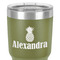 Pineapples 30 oz Stainless Steel Ringneck Tumbler - Olive - Close Up