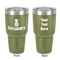 Pineapples 30 oz Stainless Steel Tumbler - Olive - Double-Sided (Personalized)