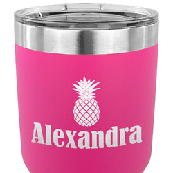 Pineapples 30 oz Stainless Steel Tumbler - Pink - Double Sided (Personalized)