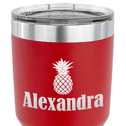 Pineapples 30 oz Stainless Steel Tumbler - Red - Double Sided (Personalized)