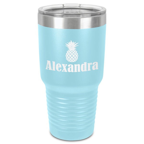Pineapples 30 oz Stainless Steel Ringneck Tumbler - Teal - Front