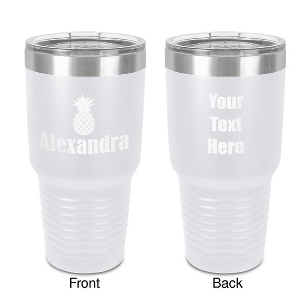Custom Pineapples 30 oz Stainless Steel Tumbler - White - Double-Sided (Personalized)
