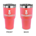 Pineapples 30 oz Stainless Steel Tumbler - Coral - Double Sided (Personalized)