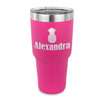 Pineapples 30 oz Stainless Steel Tumbler - Pink - Single Sided (Personalized)