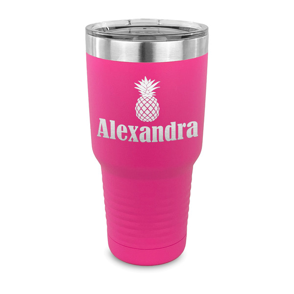 Custom Pineapples 30 oz Stainless Steel Tumbler - Pink - Single Sided (Personalized)