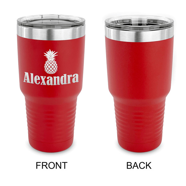 Pineapples 30 oz Stainless Steel Ringneck Tumblers - Red - Single Sided - APPROVAL