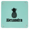 Pineapples 9" x 9" Teal Leatherette Snap Up Tray - APPROVAL
