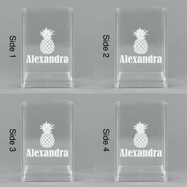 Pineapples Acrylic Pen Holder - All Sides