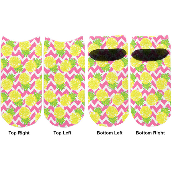 Pineapples Adult Ankle Socks - Double Pair - Front and Back - Apvl