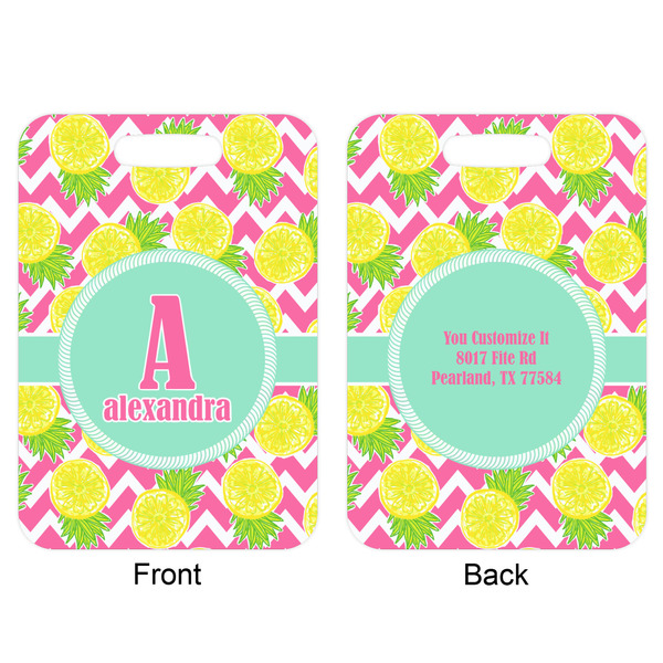 Pineapples Aluminum Luggage Tag (Front + Back)