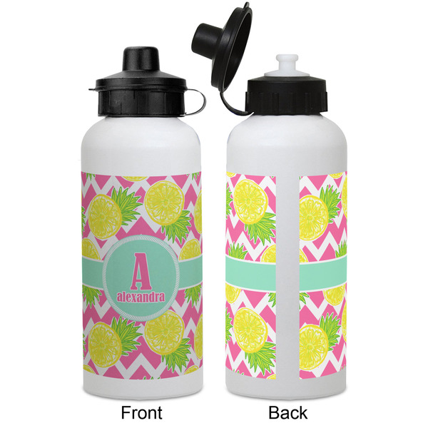 Pineapples Aluminum Water Bottle - White APPROVAL