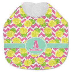 Pineapples Jersey Knit Baby Bib w/ Name and Initial