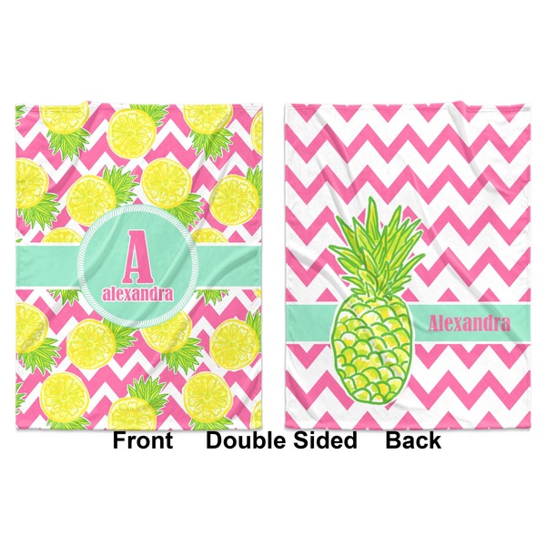 Pineapples Baby Blanket (Double Sided - Printed Front and Back)