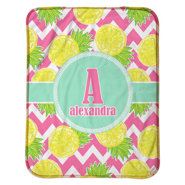 Pineapples Baby Sherpa Blanket - Flat