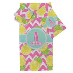 Pineapples Bath Towel Set - 3 Pcs (Personalized)