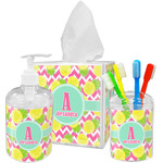 Pineapples Acrylic Bathroom Accessories Set w/ Name and Initial