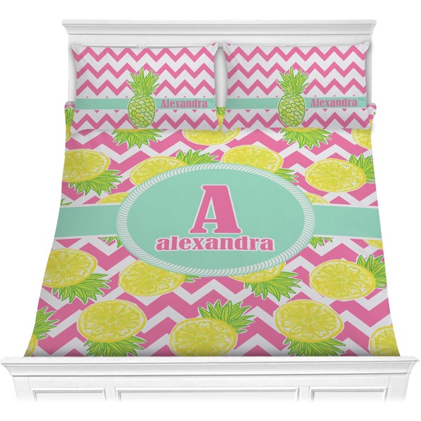 Custom Pineapples Comforter Set - Full / Queen (Personalized)