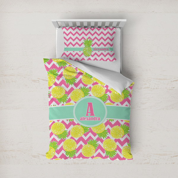 Custom Pineapples Duvet Cover Set - Twin (Personalized)