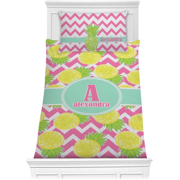 Custom Pineapples Comforter Set - Twin XL (Personalized)