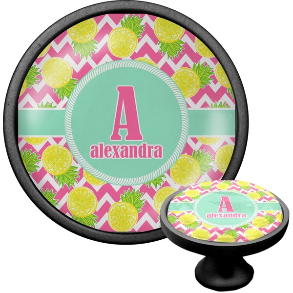 Custom Pineapples Cabinet Knob (Black) (Personalized)