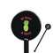 Pineapples 5.5" Round Plastic Stir Sticks - Black - Single Sided (Personalized)