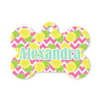 Pineapples Bone Shaped Dog ID Tag - Small (Personalized)