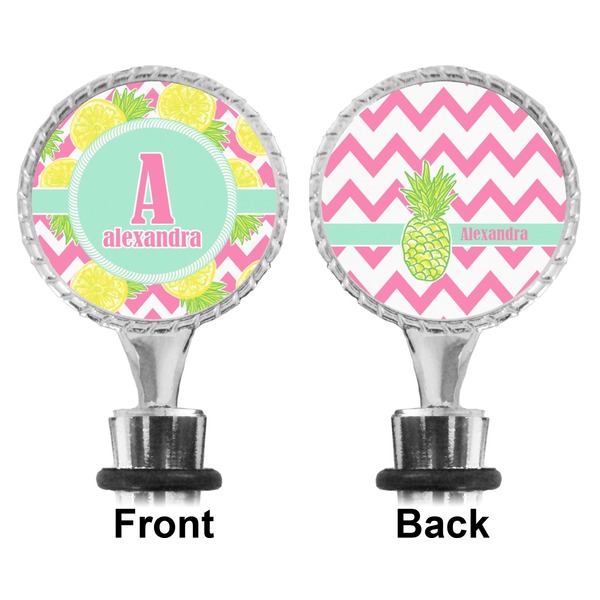 Pineapples Bottle Stopper - Front and Back