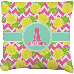 Pineapples Faux-Linen Throw Pillow 18" (Personalized)