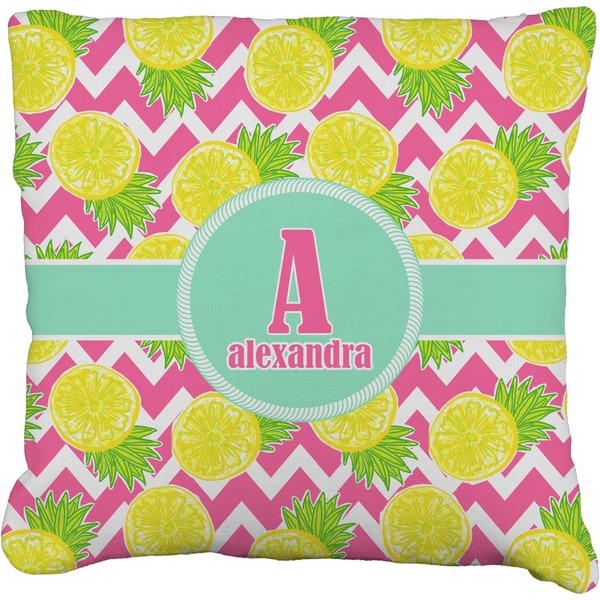 Custom Pineapples Faux-Linen Throw Pillow 18" (Personalized)