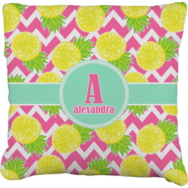 Custom Pineapples Faux-Linen Throw Pillow 20" (Personalized)