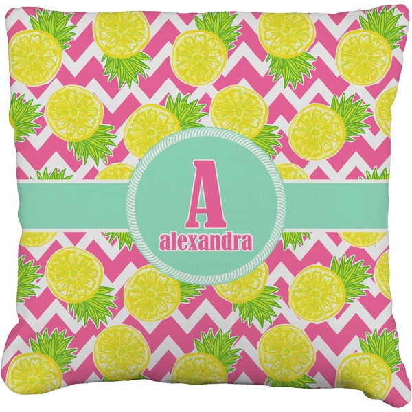 Custom Pineapples Faux-Linen Throw Pillow 26" (Personalized)