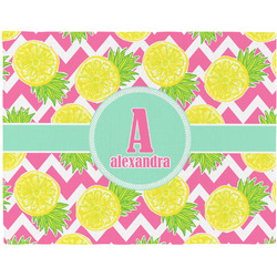 Pineapples Woven Fabric Placemat - Twill w/ Name and Initial