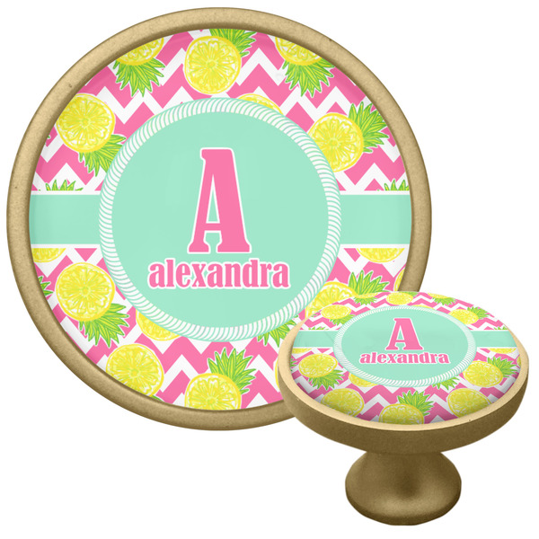 Custom Pineapples Cabinet Knob - Gold (Personalized)